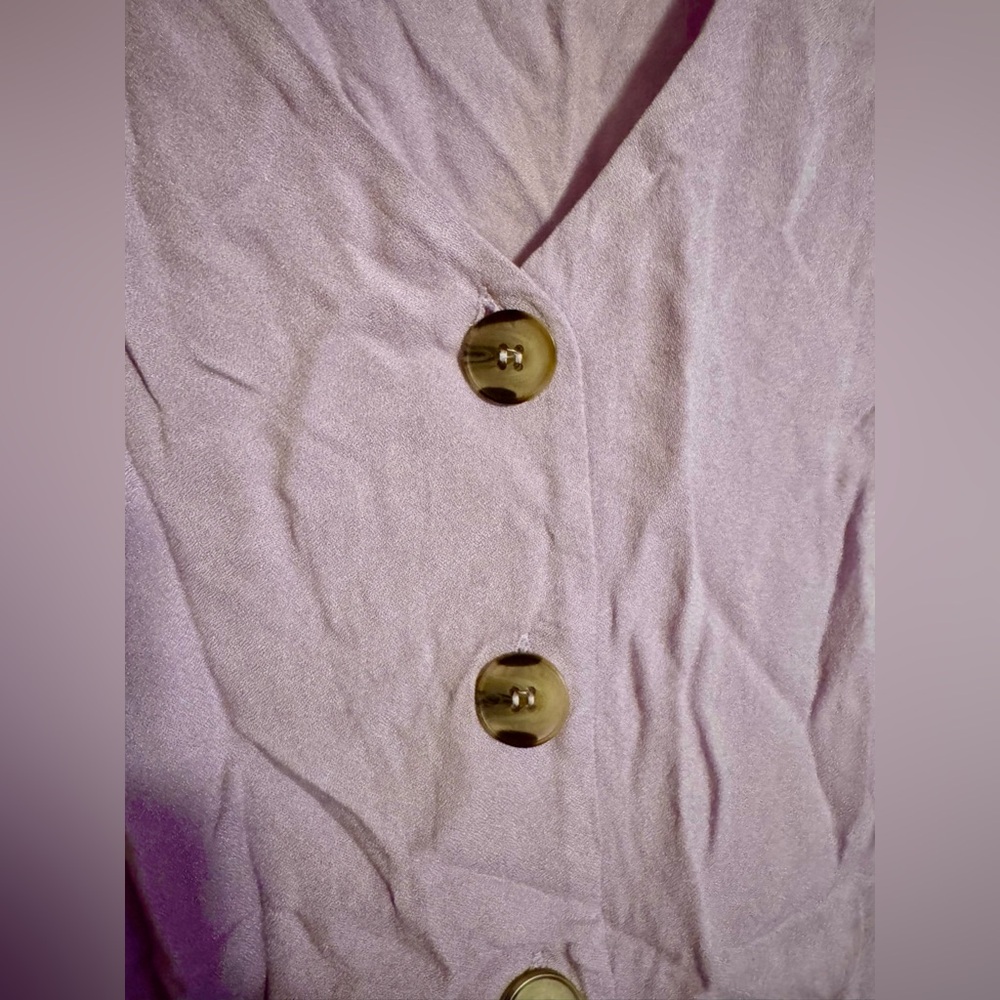 Lavender Button-Front Blouse Top - image 4